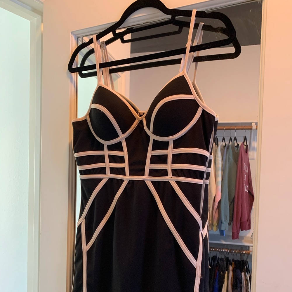 Black midi going out dress